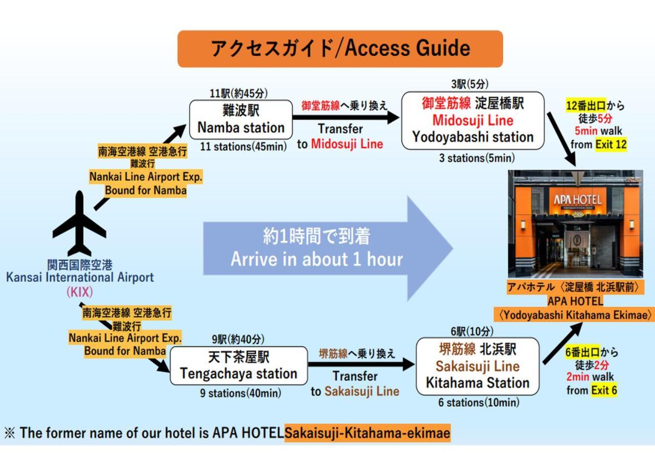 APA Hotel Yodoyabashi Kitahama Ekimae Osaka Eksteriør billede